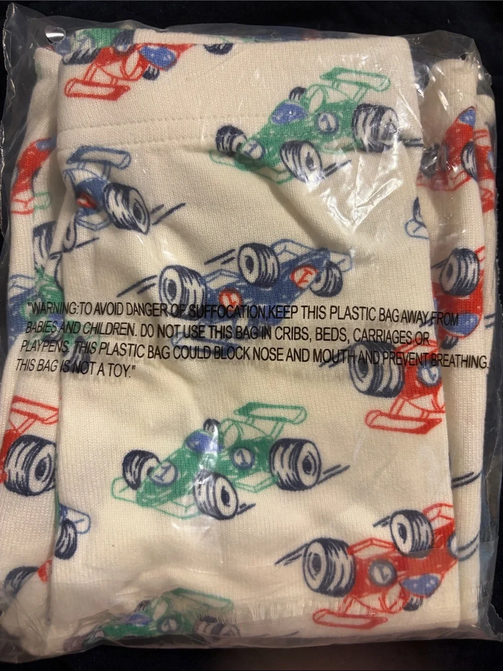 Cuddl Duds Toddler Snug Fit Long Sleeve Pajama Set with Red, Blue & Green Cars